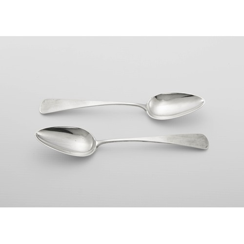 819 - TWO ELECTROPLATE TABLESPOONS, MAKERS MARK 'WB'