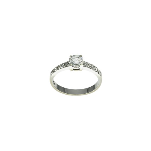 913 - A CERTIFIED NATURAL DIAMOND DRESS RING, 0.55 CARATS