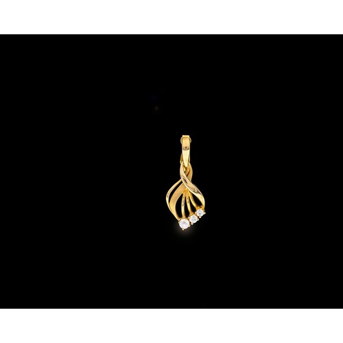 942 - A GOLD AND CUBIC ZIRCONIA PENDANT