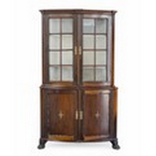  A CAPE STINKWOOD AND INLAID CORNER CUPBOARD, 19TH CENTURY