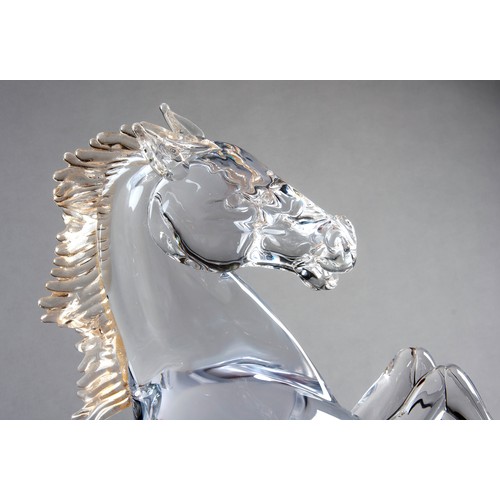 491 - TWO MURANO ART GLASS HORSE SCULPTURES