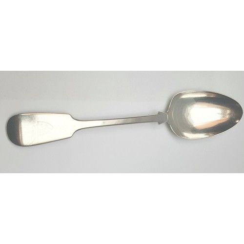 5006 - A VICTORIAN SILVER FIDDLE PATTERN SPOON, WILLIAM RAWLINGS SOBEY, EXETER 1847