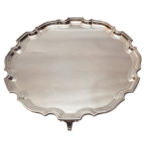 5008 - A GEORGE VI SILVER TRAY, WILLIAM ADAMS LTD, BIRMINGHAM 1939