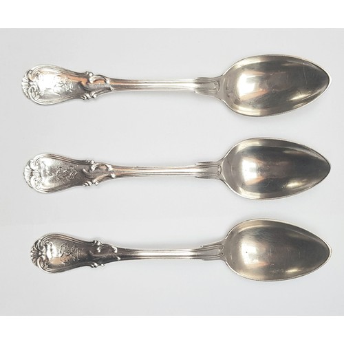 5011 - A SET OF 3 SILVER DESSERT SPOONS, KÖRNER & PROLL FOR H.J. WILM, BERLIN