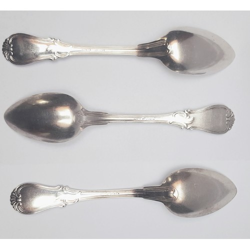 5011 - A SET OF 3 SILVER DESSERT SPOONS, KÖRNER & PROLL FOR H.J. WILM, BERLIN