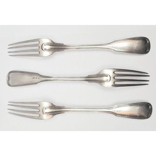 5012 - A SET OF 3 SILVER DESSERT FORKS, KÖRNER & PROLL FOR H.J. WILM, BERLIN