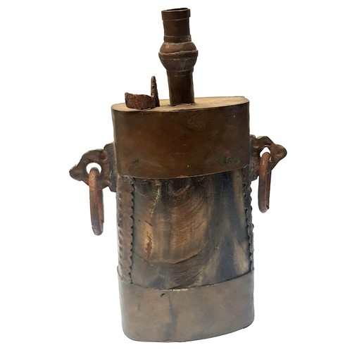 9002 - AN ANTIQUE POWDER FLASK