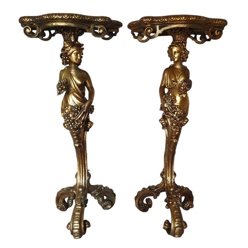 7003 - A PAIR OF GILT FRENCH PEDESTALS, 19TH CENTURY