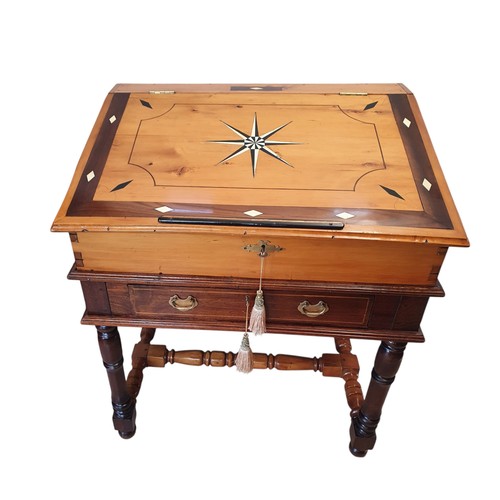 7007 - A CAPE BIBLE DESK, PINE, YELLOWWOOD AND STINKWOOD, 19TH CENTURY