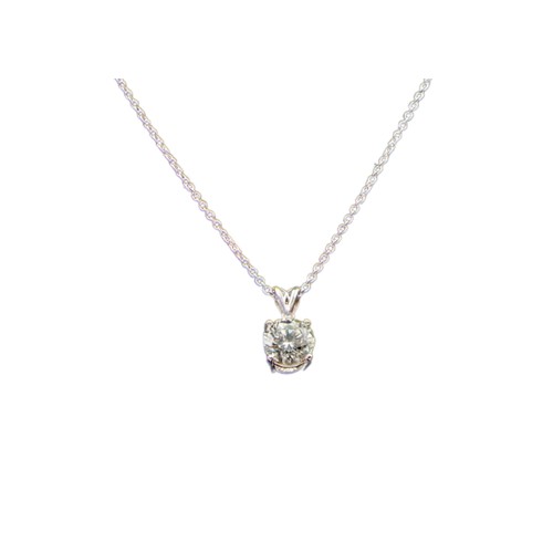 11015 - A SOLITAIRE NATURAL DIAMOND PENDANT & CHAIN