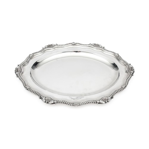 683 - A GEORGE III SILVER TRAY, BENJAMIN SMITH II AND JAMES SMITH III, LONDON, 1811