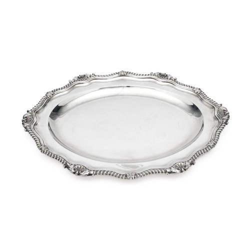 684 - A GEORGE III SILVER TRAY, BENJAMIN SMITH II AND JAMES SMITH III, LONDON, 1811