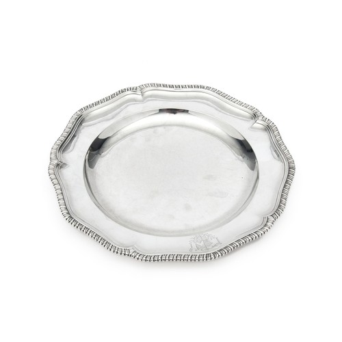 673 - A GEORGE III SILVER SALVER, SEBASTIAN AND JAMES CRESPELL, LONDON, 1769