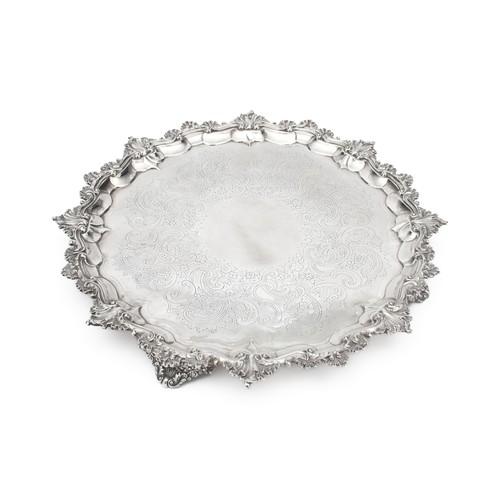 729 - AN EDWARD VII SILVER SALVER, LAMBERT & CO, LONDON, 1903