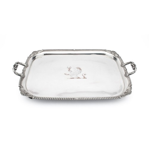 854 - AN ELECTROPLATE TEA TRAY