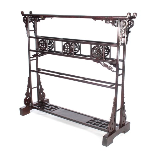 1114 - A BLACK LACQUERED CHINESE ROBE RACK