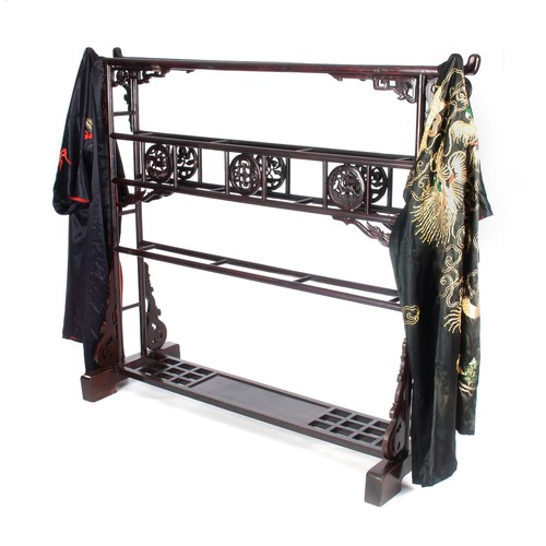 1114 - A BLACK LACQUERED CHINESE ROBE RACK