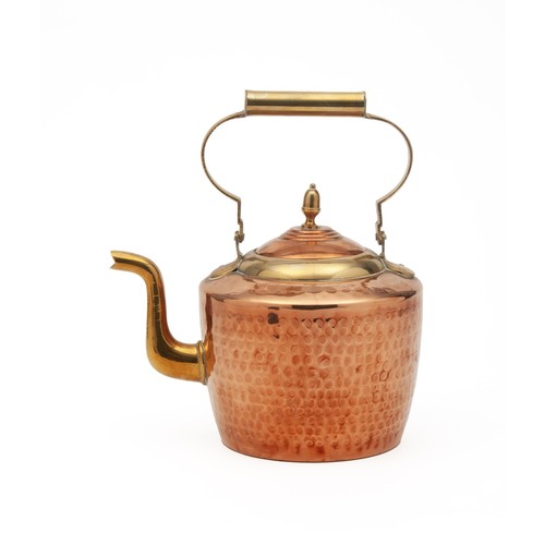 44 - COPPER AND BRASS KETTLE