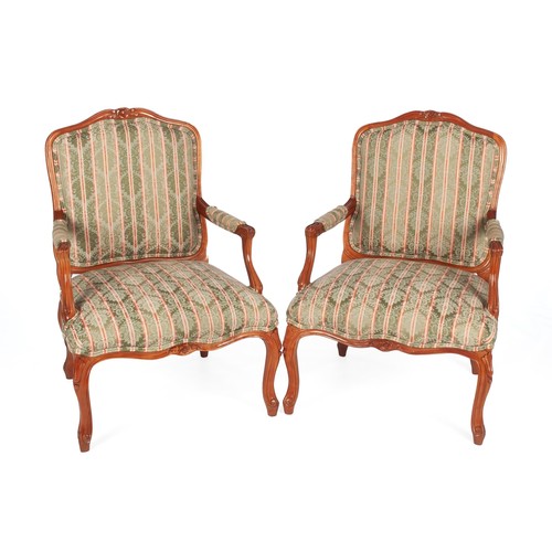 1107 - A PAIR OF FRUITWOOD ARMCHAIRS