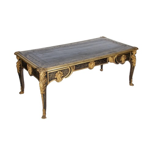 354 - A FRENCH BOULLE-STYLE WRITING TABLE