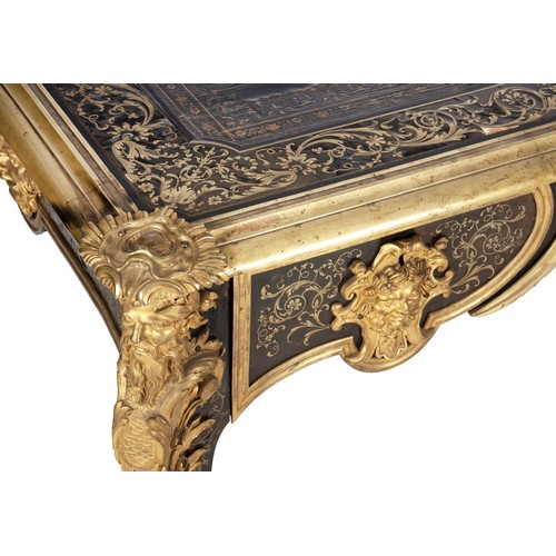 354 - A FRENCH BOULLE-STYLE WRITING TABLE