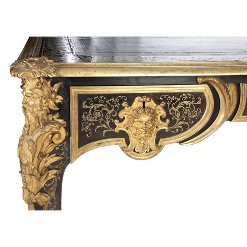 354 - A FRENCH BOULLE-STYLE WRITING TABLE