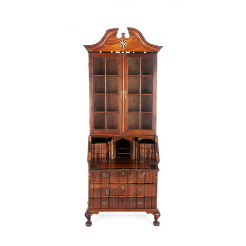 1060 - AN IMBUIA BUREAU BOOKCASE