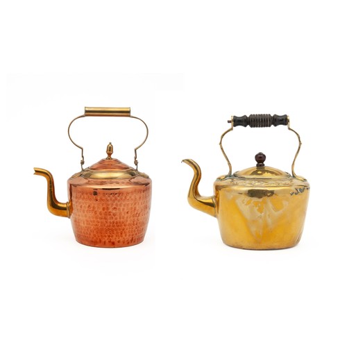 44 - COPPER AND BRASS KETTLE