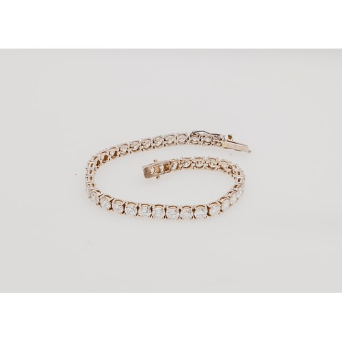 901 - A LAB GROWN DIAMOND TENNIS BRACELET, 11.50 CARATS