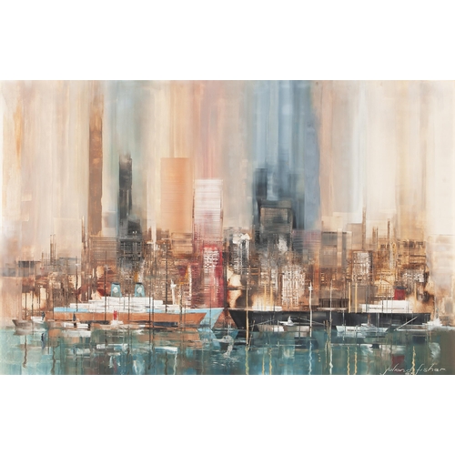 443 - Julian D. Fisher (South African 20th Century) CITY HARBOUR