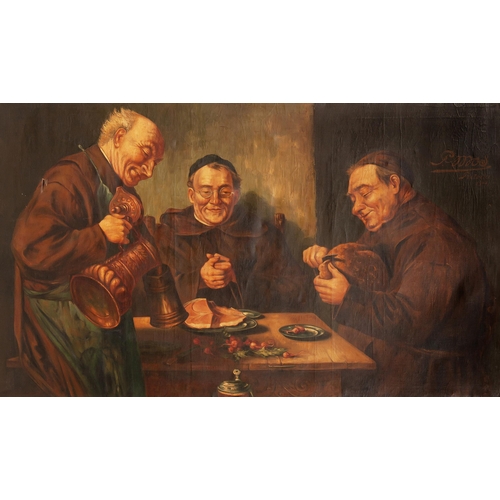 259 - P. Mos (South African 19th/20th Century)After Eduard von Grutzner (German 1846 – 1925) MONKS DINING... 