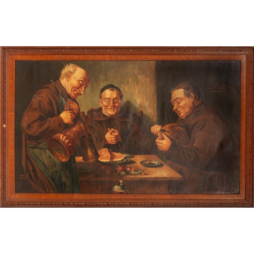 259 - P. Mos (South African 19th/20th Century)After Eduard von Grutzner (German 1846 – 1925) MONKS DINING... 