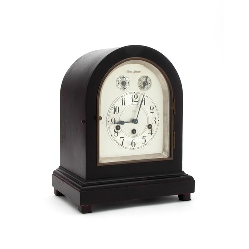 11 - A MAHOGANY SILENT CHIME MANTEL CLOCK, ERNST JANNER