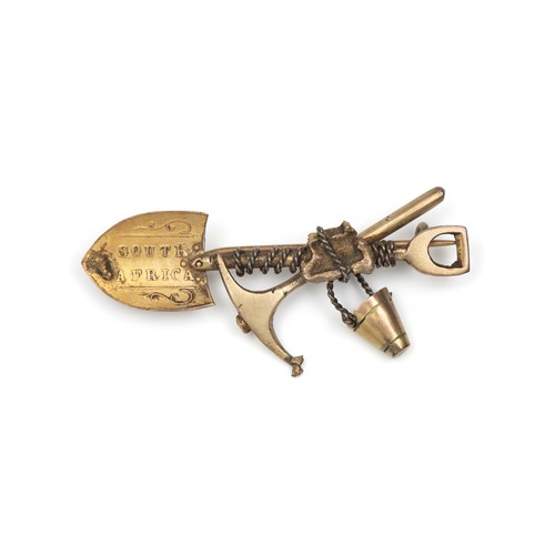 957 - A GOLD MINERS BROOCH, SOUTH AFRICA