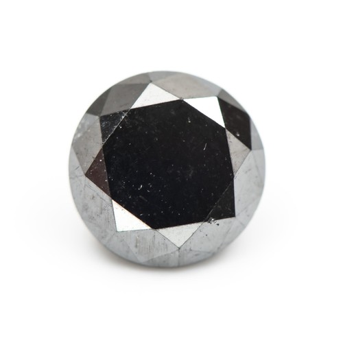 865 - AN UNSET NATURAL BLACK DIAMOND, 0.50 CARATS