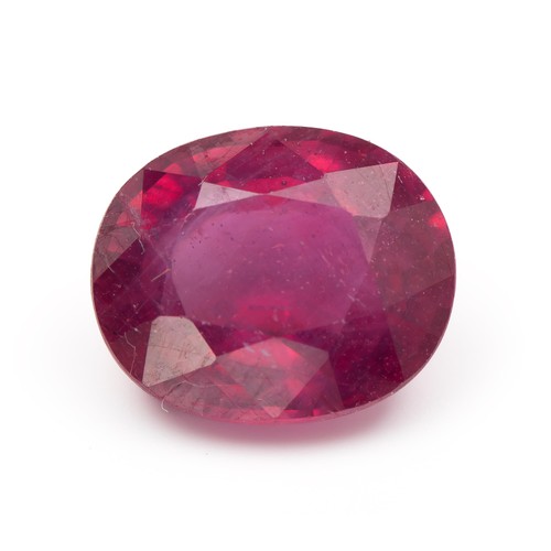 884 - AN UNSET NATURAL RUBY, 6.97 CARATS