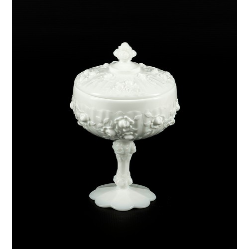 508 - A FENTON WHITE MILK GLASS COMPOTE