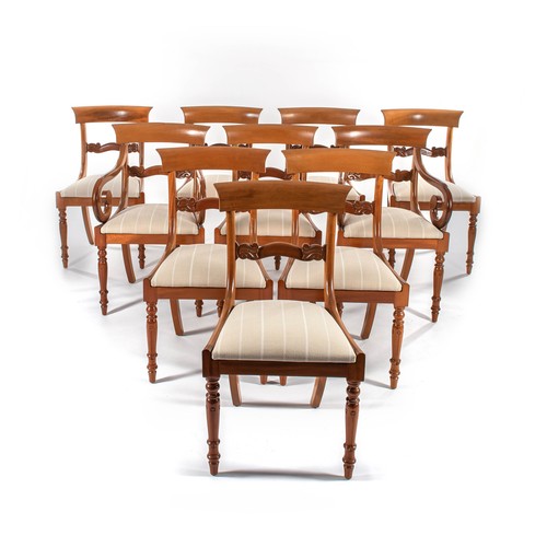 1101 - A SET OF TEN WILLIAM IV STYLE DINING CHAIRS, MANUFACTURED BY PIERRE CRONJE