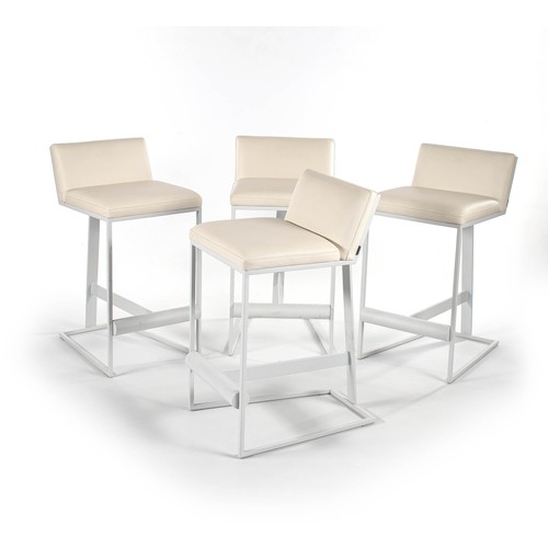 A SET OF FOUR FRANK BAR STOOLS, DESIGNED BY ADAM COURT, MANUFACTURED BY OKHA, CAPE TOWN