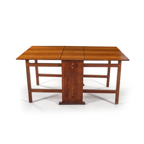 1066 - A MAPLE AND TEAK GATE LEG TABLE, MODERN