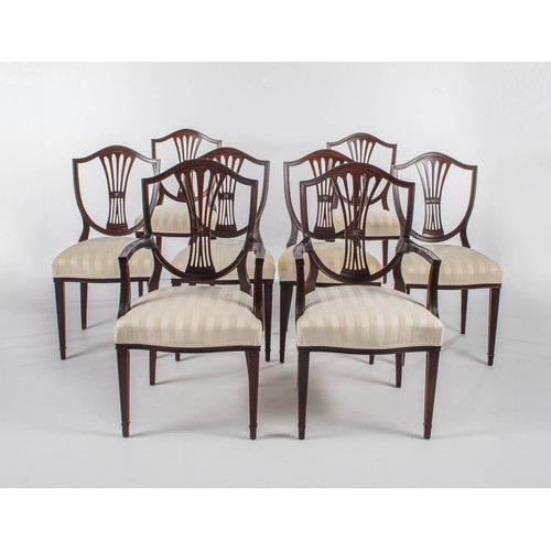 1001 - A SET OF EIGHT SHERATON STYLE DINING CHAIRS