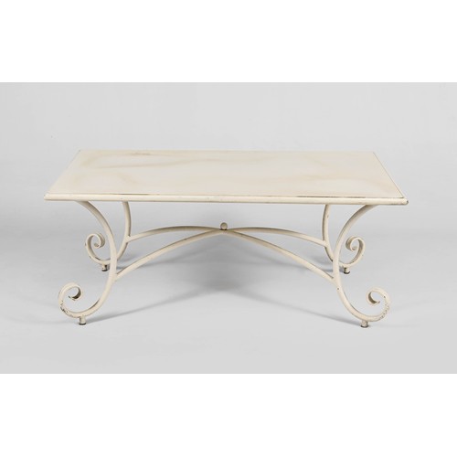 1079 - A WROUGHT IRON COFFEE TABLE, MODERN