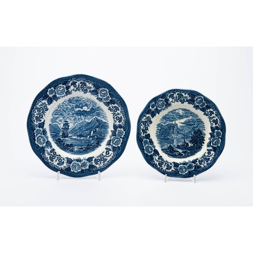 632 - A WEDGWOOD 'LOCH OTCH' PATTERN DINNER PLATE AND A 'LOCH AWE' PATTERN SIDE PLATE