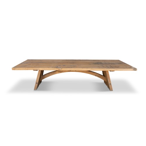 368 - AN IROKO BLOUKRANS TABLE, MANUFACTURED BY PIERRE CRONJE