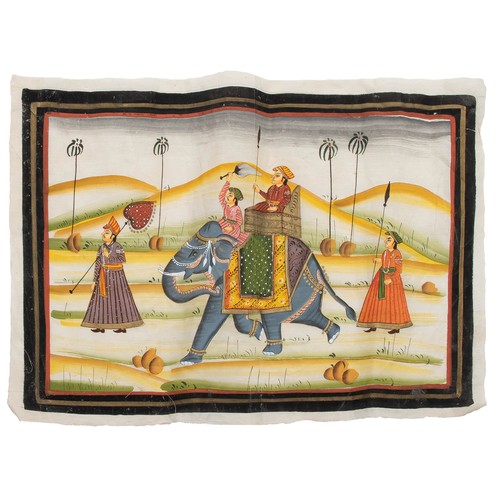 57 - TWO INDIAN PAINTINGS ON SILK, LATE 19TH CENTURY