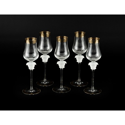 471 - A SET OF FIVE VERSACE ROSENTHAL MEDUSA 'D 'OR' PATTERN GLASSES