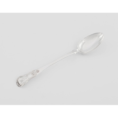 698 - A WILLIAM IV SILVER SERVING SPOON, ANDREW WILKIE, EDINBURGH, 1835