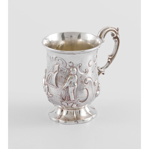 708 - A VICTORIAN SILVER CHRISTENING MUG, HENRY HOLLAND, LONDON, 1858