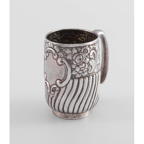 731 - AN EDWARD VII SILVER CHRISTENING MUG, MAKER'S MARK RUBBED, CHESTER, 1905