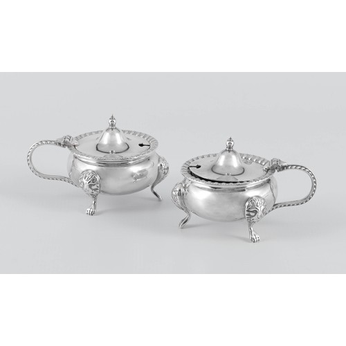 851 - A PAIR OF ELECTROPLATE MUSTARD POTS